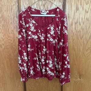 Lucky Brand red with beige flower top